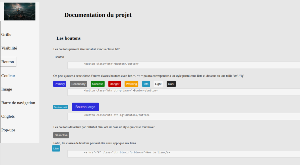 Image du project de recréation de Bootstrap