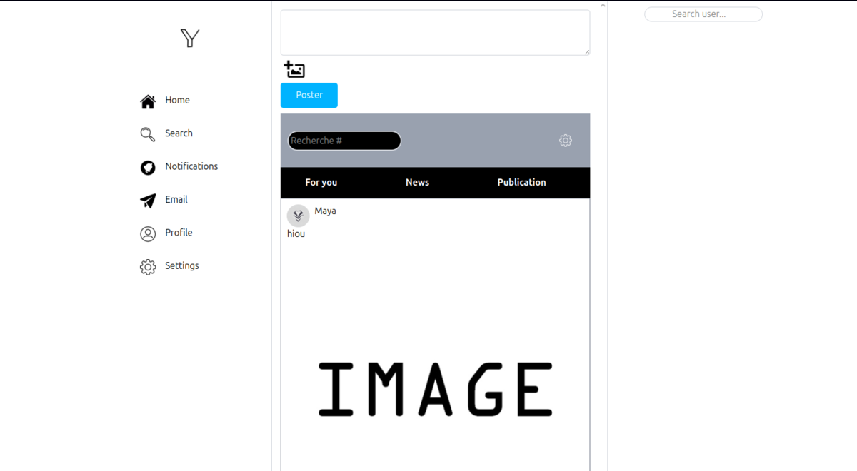 Image du project de recréation de twitter
